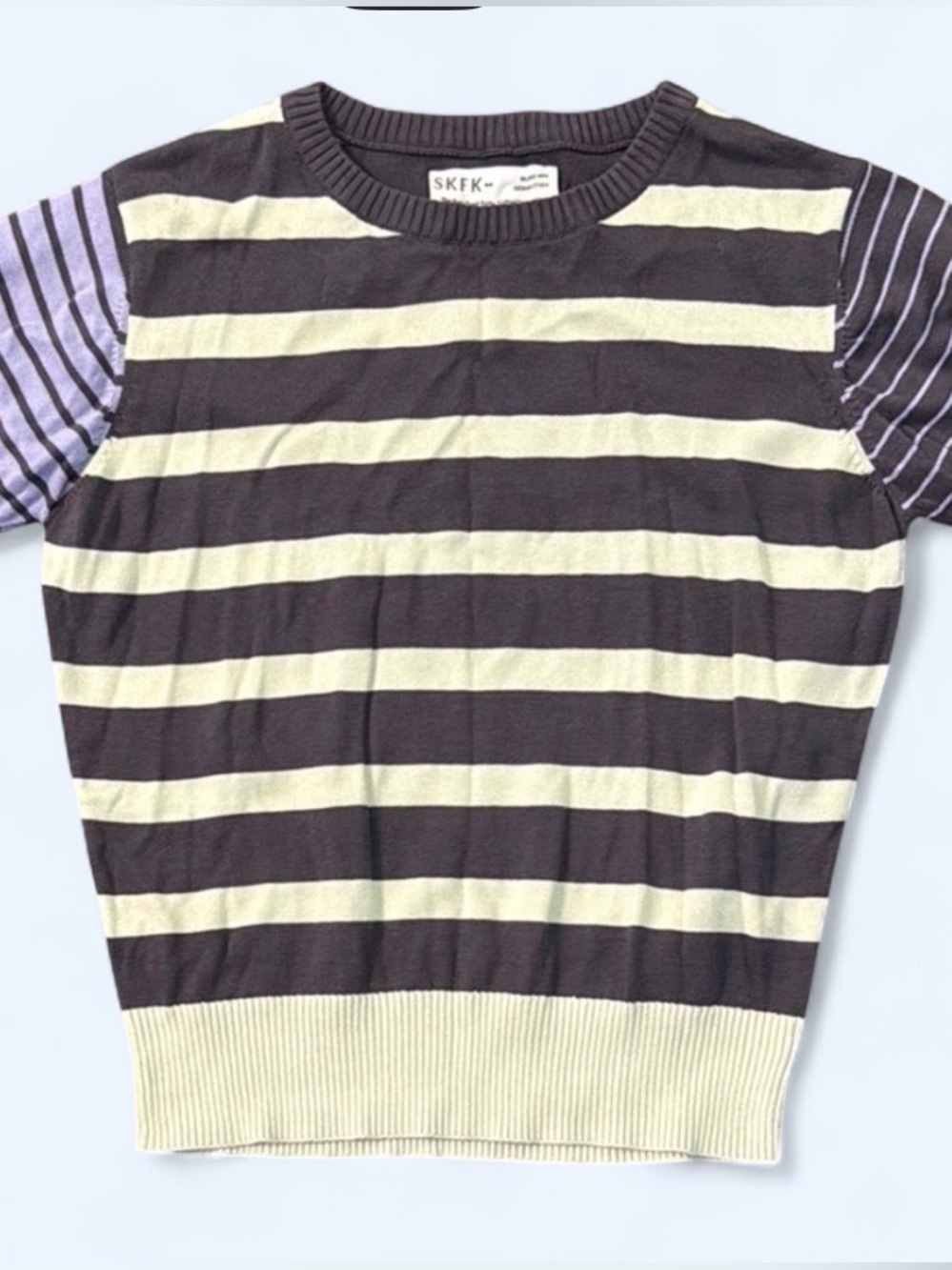 Striped Women's Top by - Mint and Navy